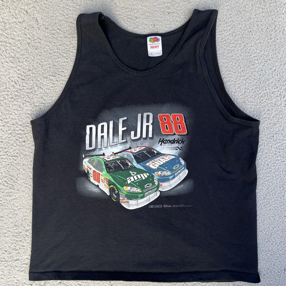 VTG 2008 Dale Earnhardt Jr #88 NASCAR Graphic Tank Top Shirt Black Size XL